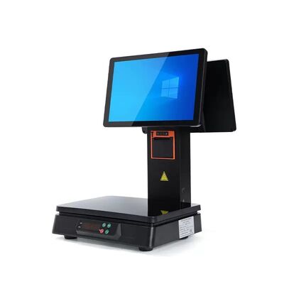 buy Touchscreen All In One POS Cash Register Integrated 15kg Weighing Scale For Retail Shops online manufacture
